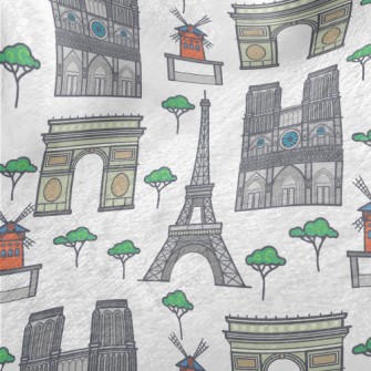 Paris Landmarks Minky