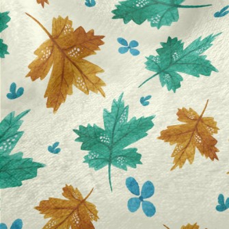 Flowers And Maple Leaves Minky