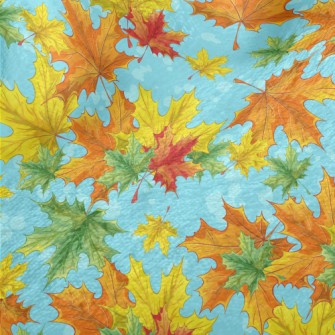 Bright Maple Leaves Minky