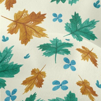 Flowers And Maple Leaves Lightweight Performance Linen