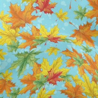 Bright Maple Leaves Lightweight Performance Linen