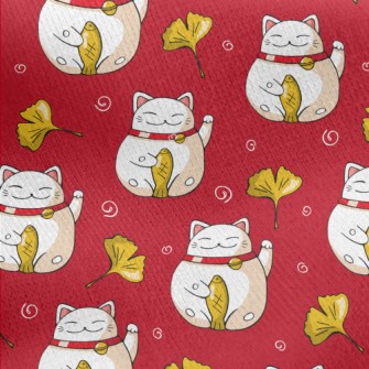 Lucky Cat Jersey Backed Fleece