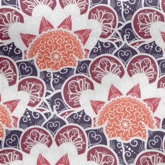 Creative Flower Jersey Backed Fleece