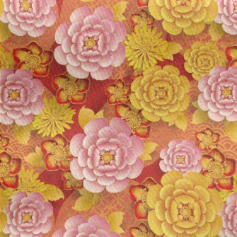 Peonies In Bloom Jersey Backed Fleece