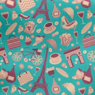 Leisurely Time In Paris Jersey Backed Fleece