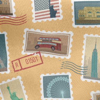 Landscape Stamp Jersey Backed Fleece