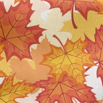 Autumn Maple Leaves Jersey Backed Fleece
