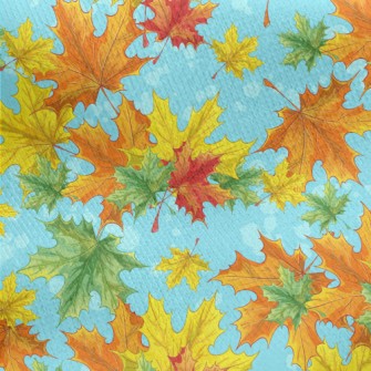 Bright Maple Leaves Jersey Backed Fleece