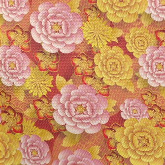 Peonies In Bloom Pongee