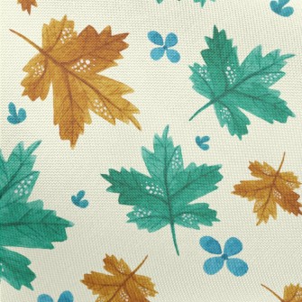 Flowers And Maple Leaves Pongee