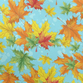 Bright Maple Leaves Pongee