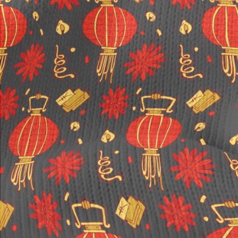 Red Flower Lantern Stretch Jersey