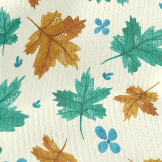 Flowers And Maple Leaves Stretch Jersey