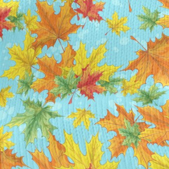 Bright Maple Leaves Stretch Jersey