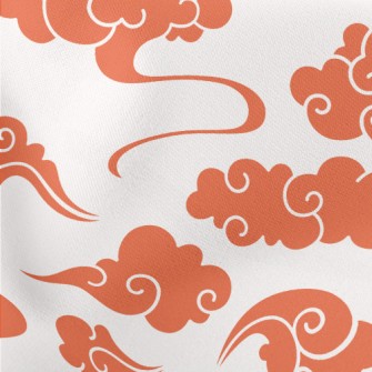 Orange Clouds Lightweight Cotton Poplin