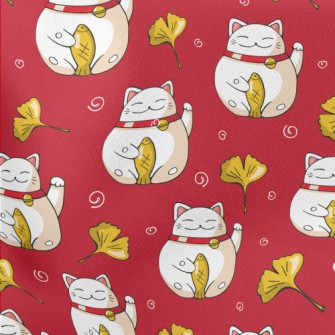 Lucky Cat Lightweight Cotton Poplin