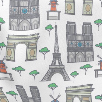 Paris Landmarks Lightweight Cotton Poplin