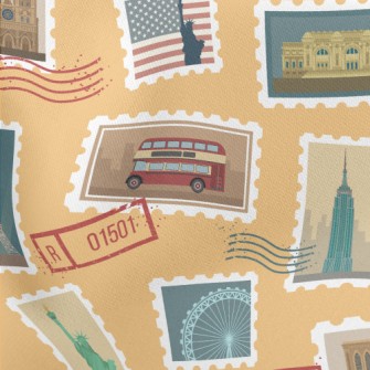Landscape Stamp Lightweight Cotton Poplin
