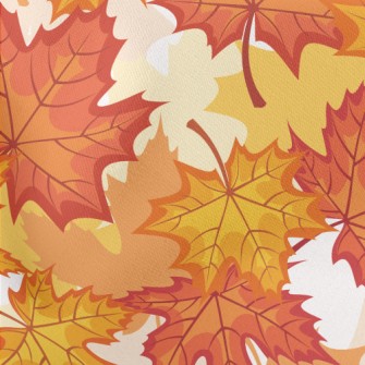Autumn Maple Leaves Lightweight Cotton Poplin