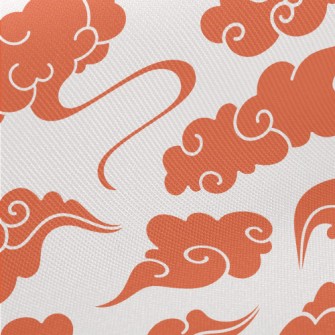 Orange Clouds Midweight Cotton Poplin