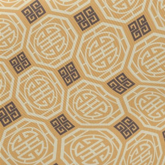 Retro Bagua Pattern Midweight Cotton Poplin