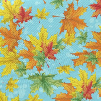 Bright Maple Leaves Midweight Cotton Poplin