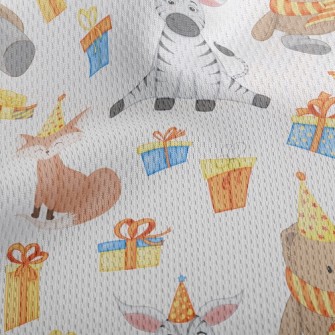 Zebra Fox Celebrates Birthday Athletic Mesh Flat Back