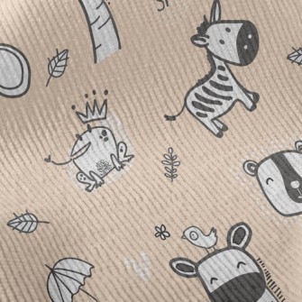 Frog Zebra Elephant Standard Corduroy