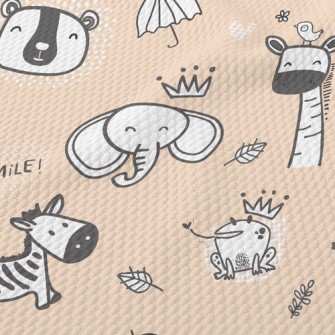 Frog Zebra Elephant Birdseye Piqué