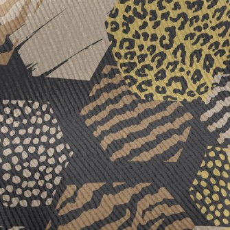 Geometric Stitching Animal Pri Standard Corduroy