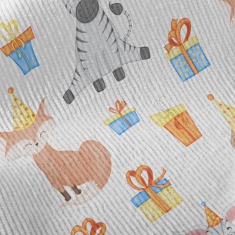 Zebra Fox Celebrates Birthday Standard Corduroy