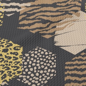 Geometric Stitching Animal Pri Birdseye Piqué