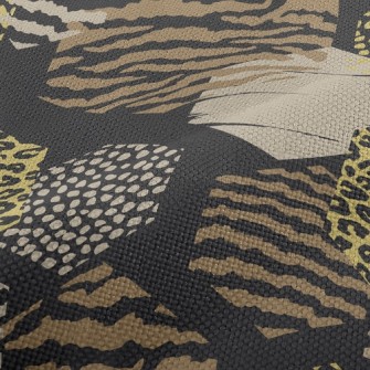 Geometric Stitching Animal Pri Performance Linen