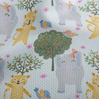 Happy Leopard Playing With Ele Athletic Mesh Flat Back