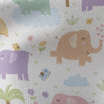 Colorful Elephants Love To Be  Waterproof Canvas