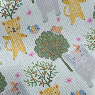 Happy Leopard Playing With Ele Standard Corduroy