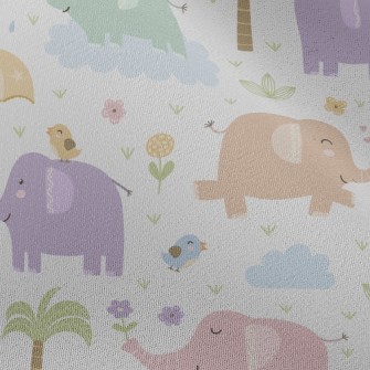 Colorful Elephants Love To Be  Chiffon