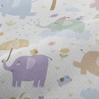 Colorful Elephants Love To Be  Performance Linen