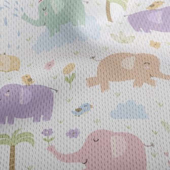 Colorful Elephants Love To Be  Athletic Mesh Flat Back