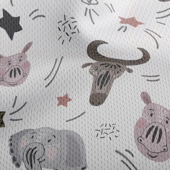 Facial Totem Animals Athletic Mesh Flat Back