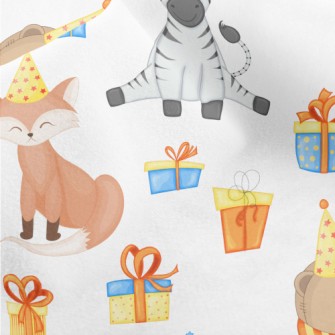 Zebra Fox Celebrates Birthday Micro Fleece