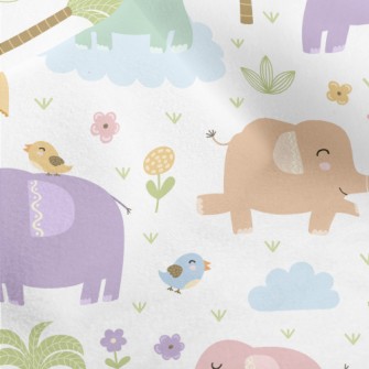 Colorful Elephants Love To Be  Micro Fleece