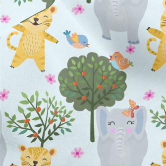 Happy Leopard Playing With Ele Micro Fleece