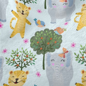 Happy Leopard Playing With Ele Minky