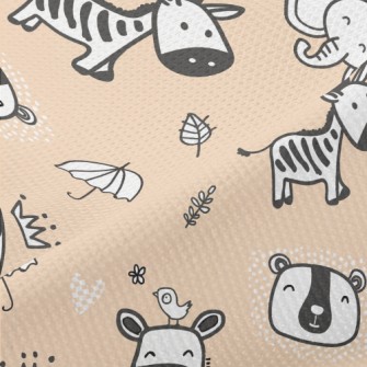 Frog Zebra Elephant Piqué