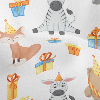 Zebra Fox Celebrates Birthday Lightweight Performance Linen