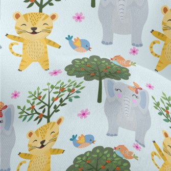 Happy Leopard Playing With Ele Lightweight Performance Linen