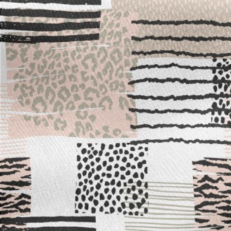 Simple Striped Animal Print Jersey Backed Fleece