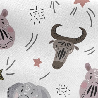 Facial Totem Animals Jersey Backed Fleece