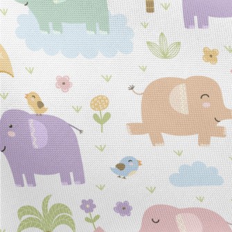 Colorful Elephants Love To Be  Pongee